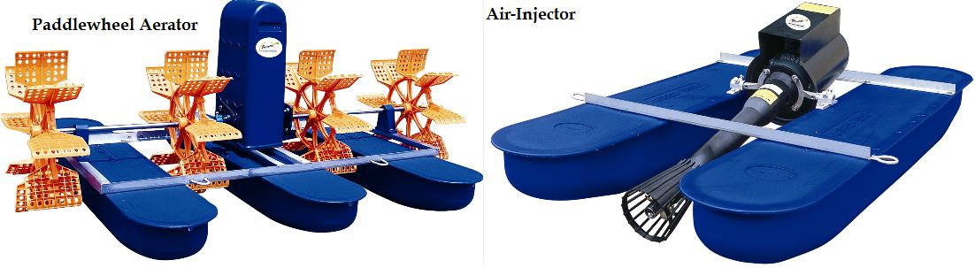 comparaison de l'aérateur à roue à aubes et de l'injecteur d'air